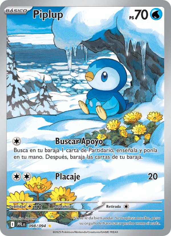 Piplup 098 — Fuegos Fantasmales (Spanish Pokémon TCG card)