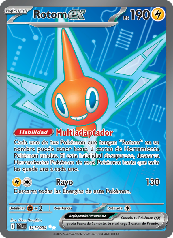 Rotom ex 111 — Fuegos Fantasmales (Spanish Pokémon TCG card)