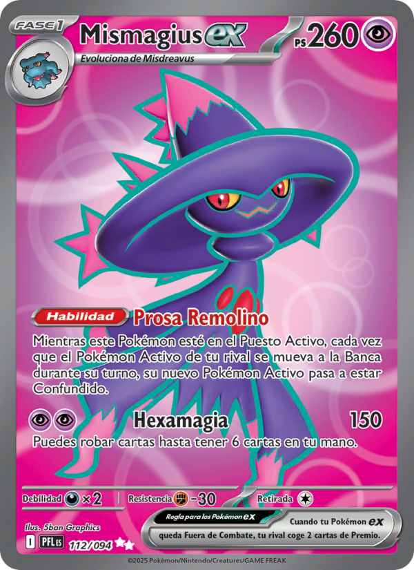 Mismagius ex 112 — Fuegos Fantasmales (Spanish Pokémon TCG card)