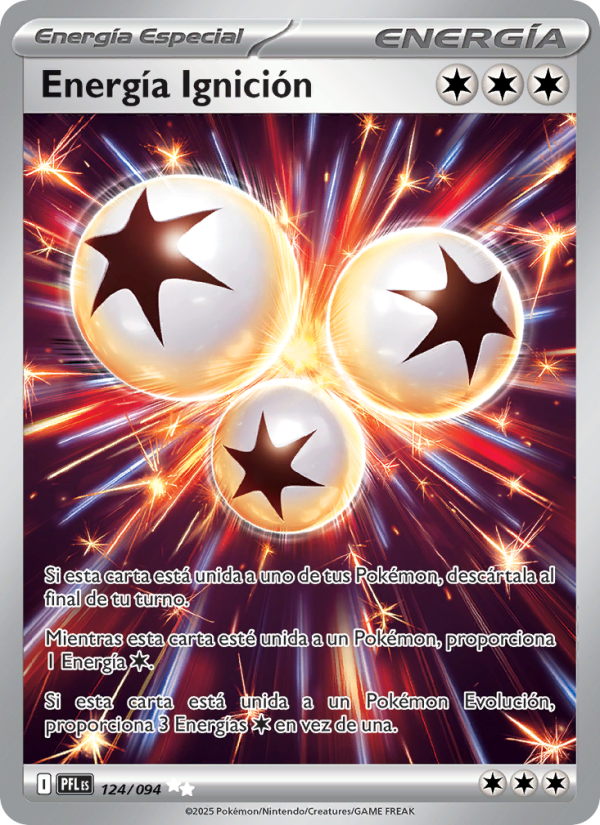 Energía Ignición 124 — Fuegos Fantasmales (Spanish Pokémon TCG card)