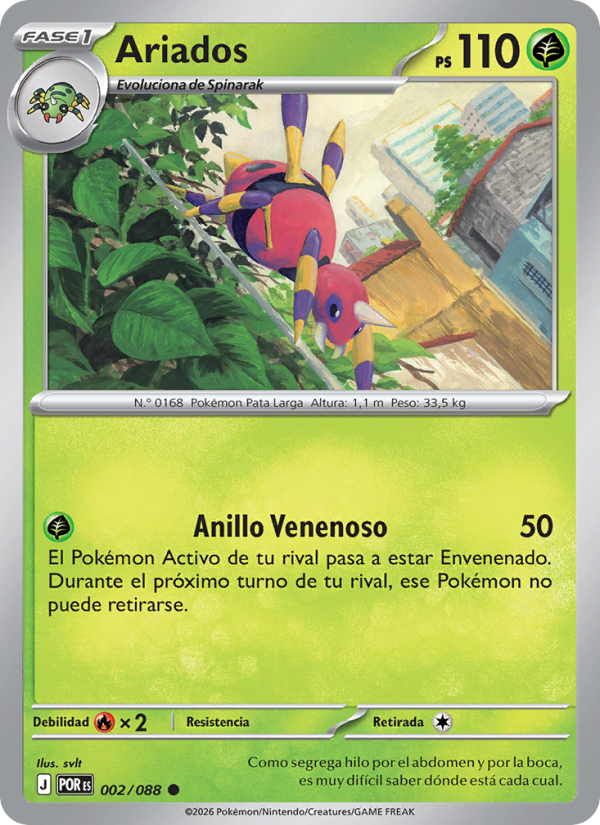 Ariados 002 — Equilibrio Perfecto (Spanish Pokémon TCG card)