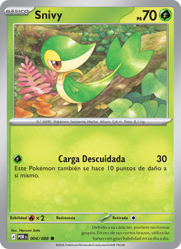 Snivy 004 — Equilibrio Perfecto (Spanish Pokémon TCG card)