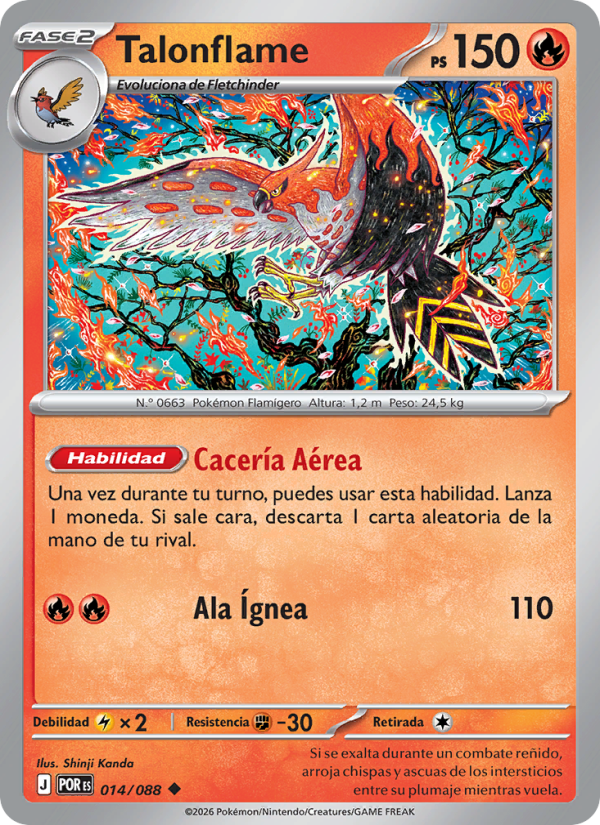 Talonflame 014 — Equilibrio Perfecto (Spanish Pokémon TCG card)