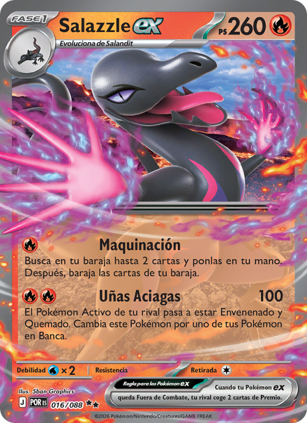 Salazzle ex 016 — Equilibrio Perfecto (Spanish Pokémon TCG card)