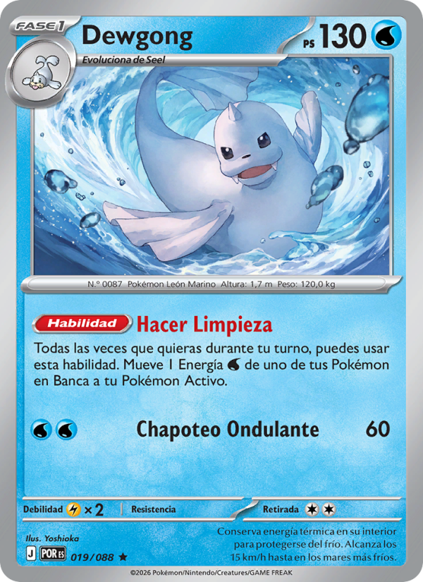 Dewgong 019 — Equilibrio Perfecto (Spanish Pokémon TCG card)