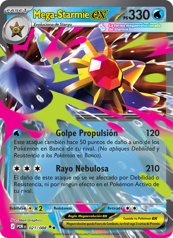 Mega-Starmie ex 021 — Equilibrio Perfecto (Spanish Pokémon TCG card)