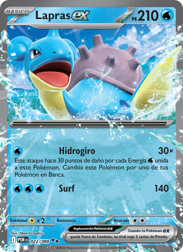 Lapras ex 022 — Equilibrio Perfecto (Spanish Pokémon TCG card)