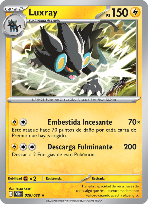 Luxray 028 — Equilibrio Perfecto (Spanish Pokémon TCG card)