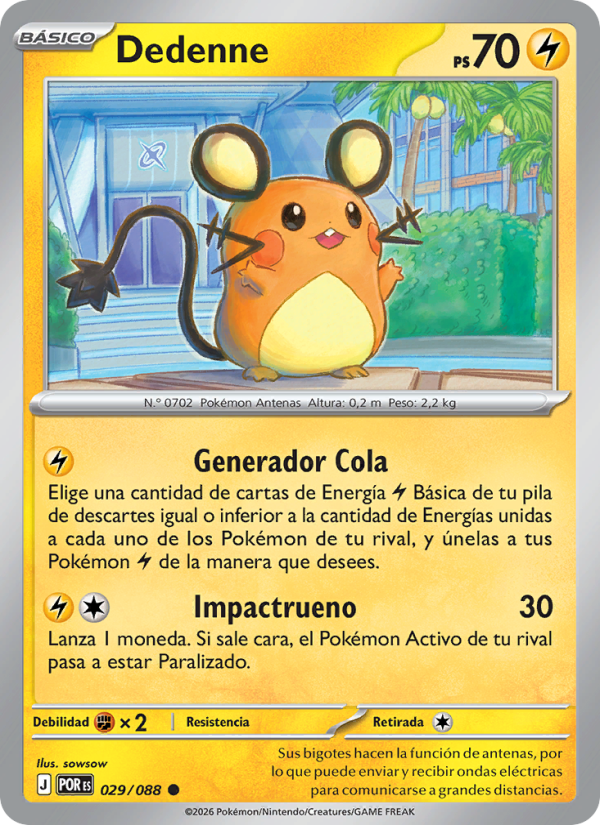 Dedenne 029 — Equilibrio Perfecto (Spanish Pokémon TCG card)