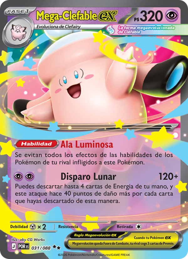 Mega-Clefable ex 031 — Equilibrio Perfecto (Spanish Pokémon TCG card)