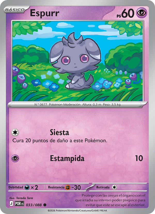 Espurr 033 — Equilibrio Perfecto (Spanish Pokémon TCG card)