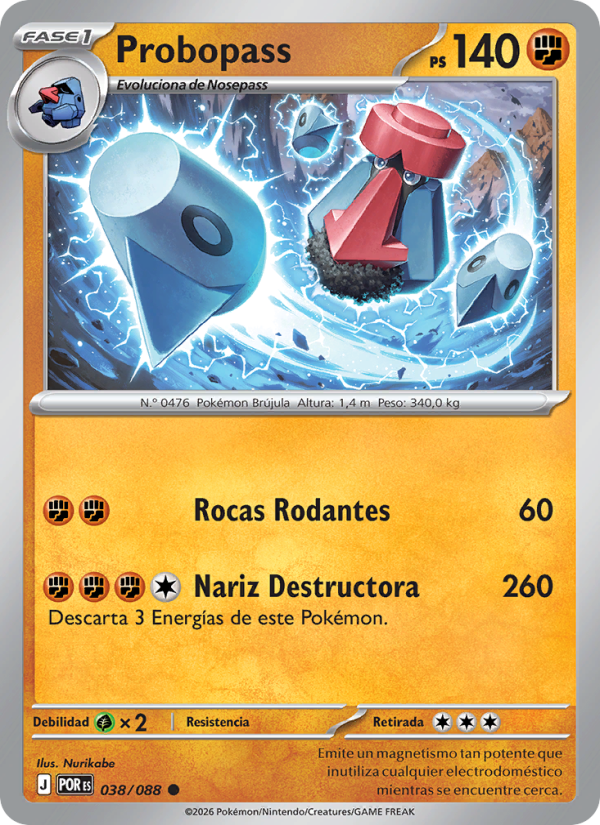 Probopass 038 — Equilibrio Perfecto (Spanish Pokémon TCG card)