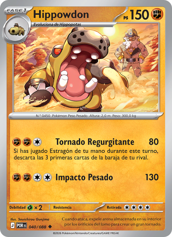Hippowdon 040 — Equilibrio Perfecto (Spanish Pokémon TCG card)