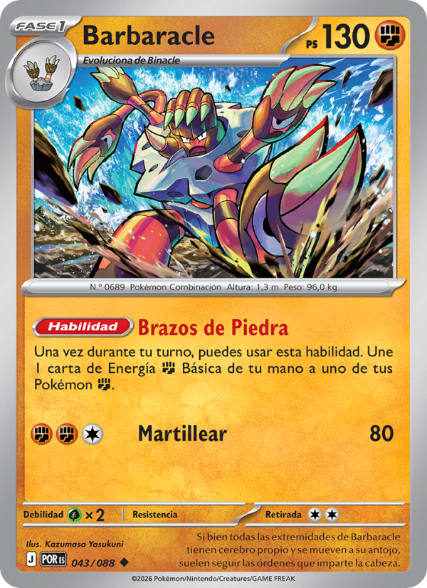 Barbaracle 043 — Equilibrio Perfecto (Spanish Pokémon TCG card)