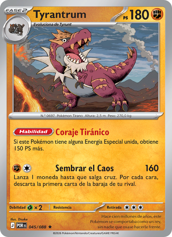Tyrantrum 045 — Equilibrio Perfecto (Spanish Pokémon TCG card)