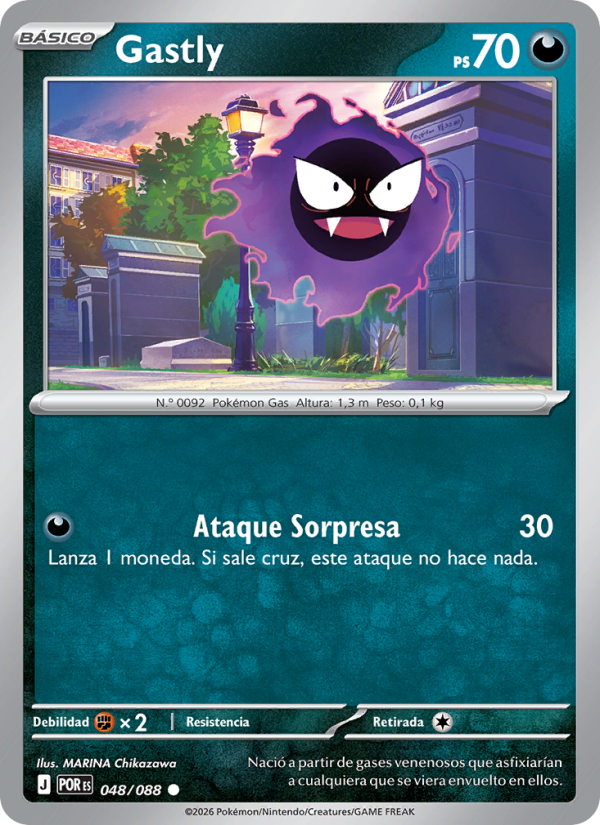 Gastly 048 — Equilibrio Perfecto (Spanish Pokémon TCG card)