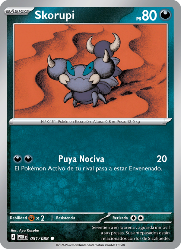 Skorupi 051 — Equilibrio Perfecto (Spanish Pokémon TCG card)