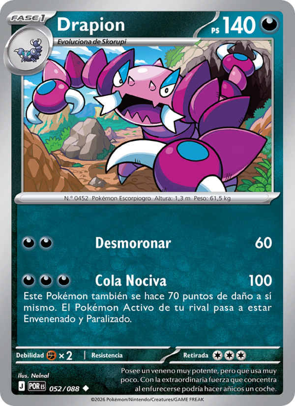 Drapion 052 — Equilibrio Perfecto (Spanish Pokémon TCG card)
