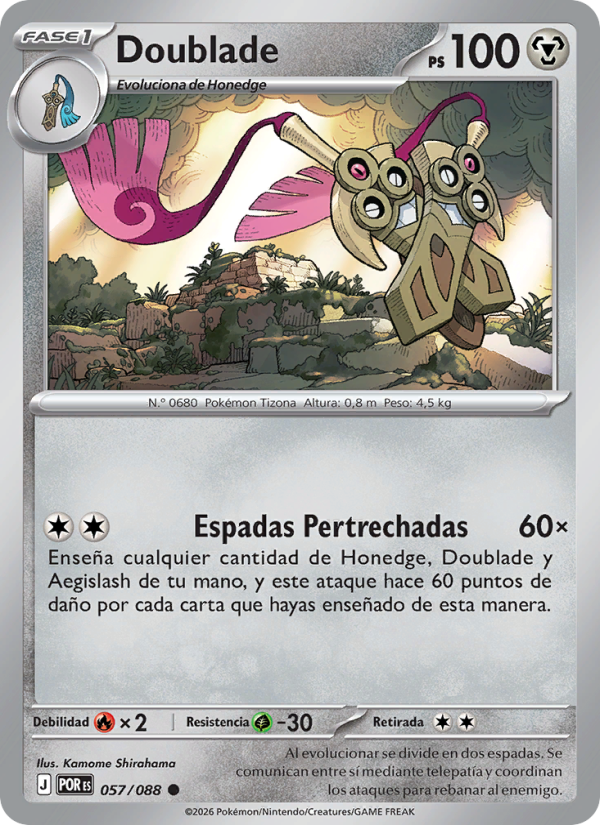 Doublade 057 — Equilibrio Perfecto (Spanish Pokémon TCG card)