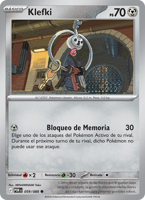 Klefki 059 — Equilibrio Perfecto (Spanish Pokémon TCG card)