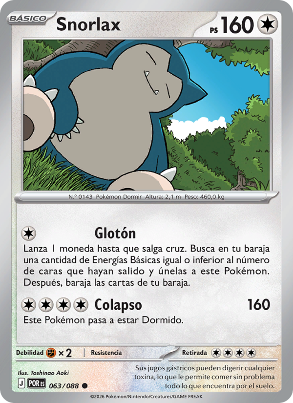 Snorlax 063 — Equilibrio Perfecto (Spanish Pokémon TCG card)