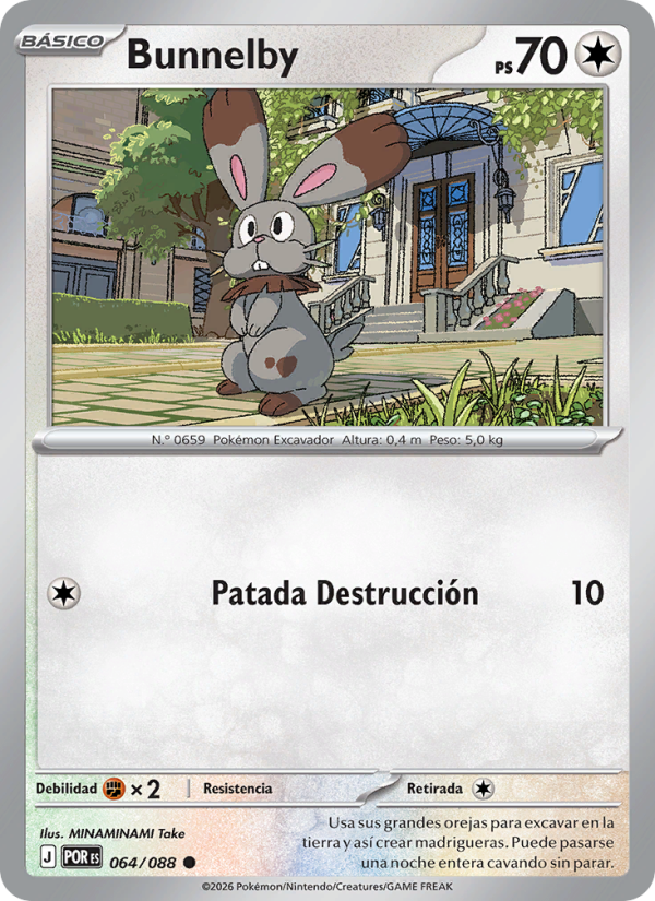 Bunnelby 064 — Equilibrio Perfecto (Spanish Pokémon TCG card)