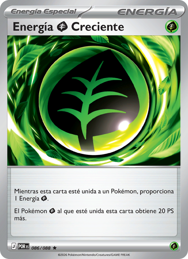Energía Grass Creciente 086 — Equilibrio Perfecto (Spanish Pokémon TCG card)