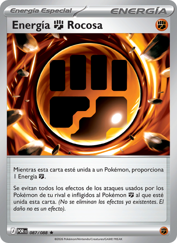 Energía Fighting Rocosa 087 — Equilibrio Perfecto (Spanish Pokémon TCG card)