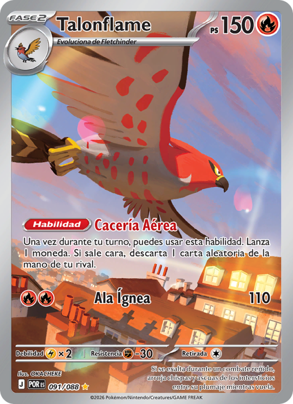 Talonflame 091 — Equilibrio Perfecto (Spanish Pokémon TCG card)
