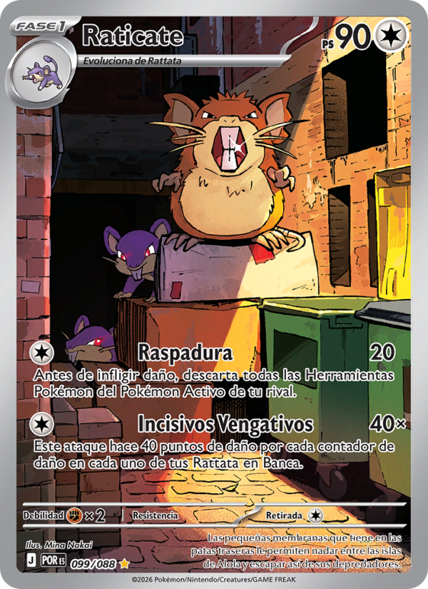Raticate 099 — Equilibrio Perfecto (Spanish Pokémon TCG card)