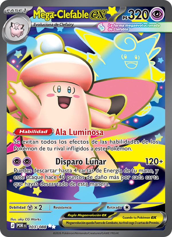 Mega-Clefable ex 103 — Equilibrio Perfecto (Spanish Pokémon TCG card)