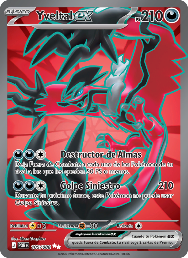 Yveltal ex 105 — Equilibrio Perfecto (Spanish Pokémon TCG card)