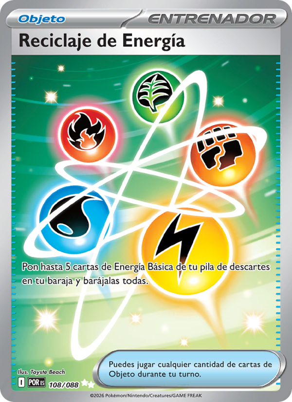 Reciclaje de Energía 108 — Equilibrio Perfecto (Spanish Pokémon TCG card)