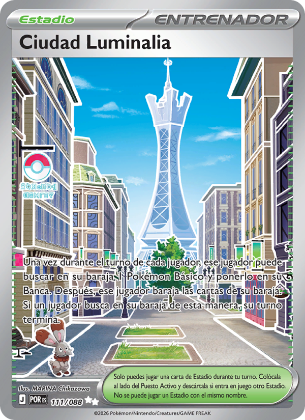 Ciudad Luminalia 111 — Equilibrio Perfecto (Spanish Pokémon TCG card)