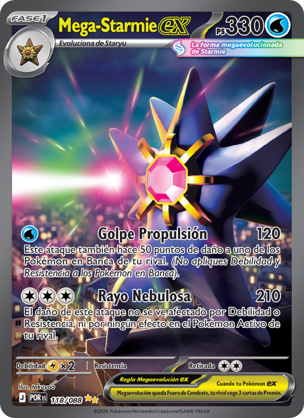 Mega-Starmie ex 118 — Equilibrio Perfecto (Spanish Pokémon TCG card)