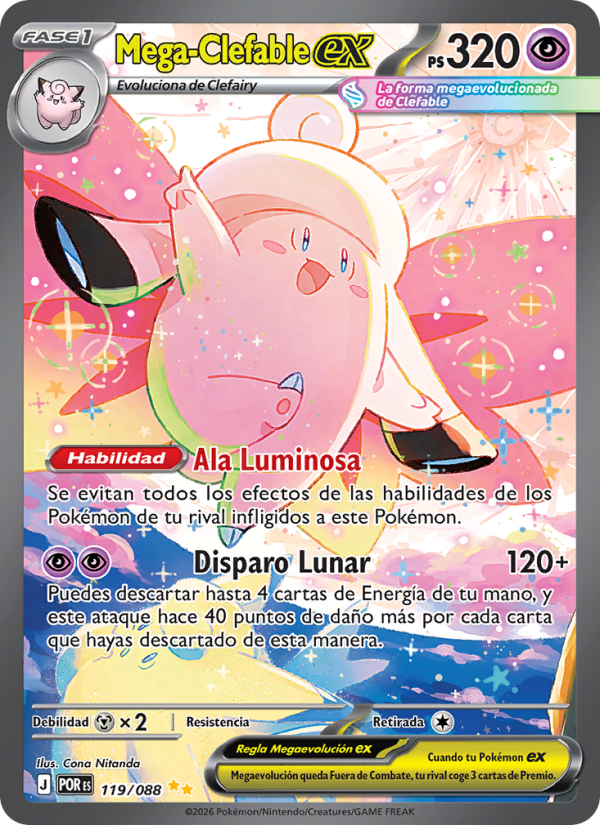 Mega-Clefable ex 119 — Equilibrio Perfecto (Spanish Pokémon TCG card)