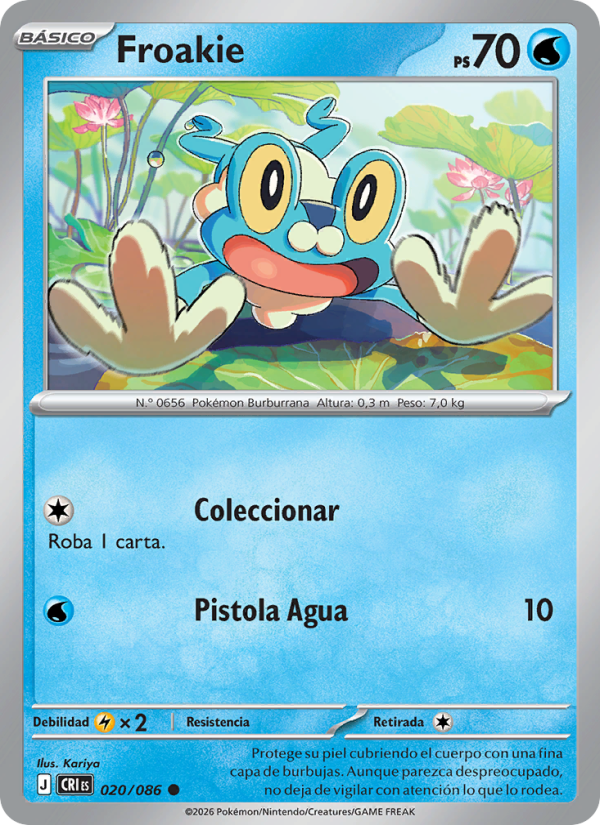 Froakie 020 — Caos Creciente (Spanish Pokémon TCG card)