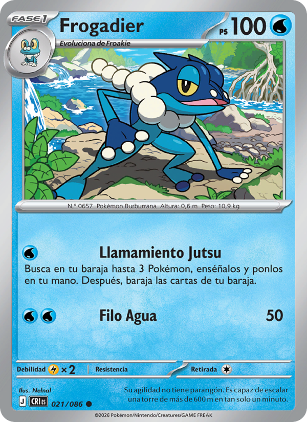 Frogadier 021 — Caos Creciente (Spanish Pokémon TCG card)