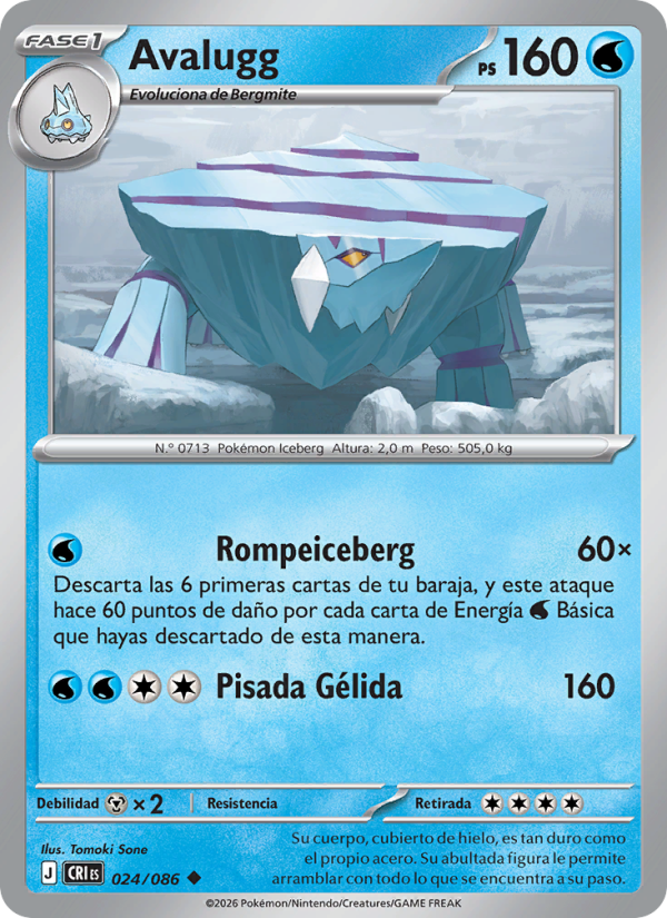 Avalugg 024 — Caos Creciente (Spanish Pokémon TCG card)