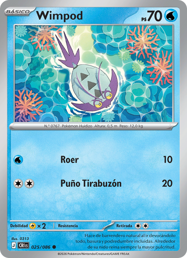 Wimpod 025 — Caos Creciente (Spanish Pokémon TCG card)