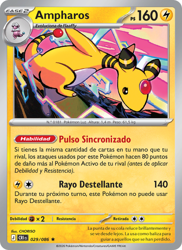 Ampharos 029 — Caos Creciente (Spanish Pokémon TCG card)