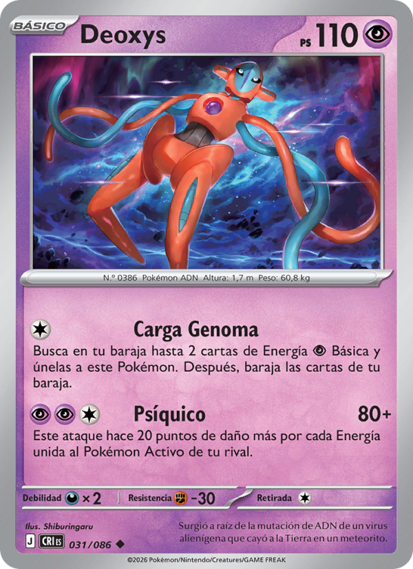 Deoxys 031 — Caos Creciente (Spanish Pokémon TCG card)