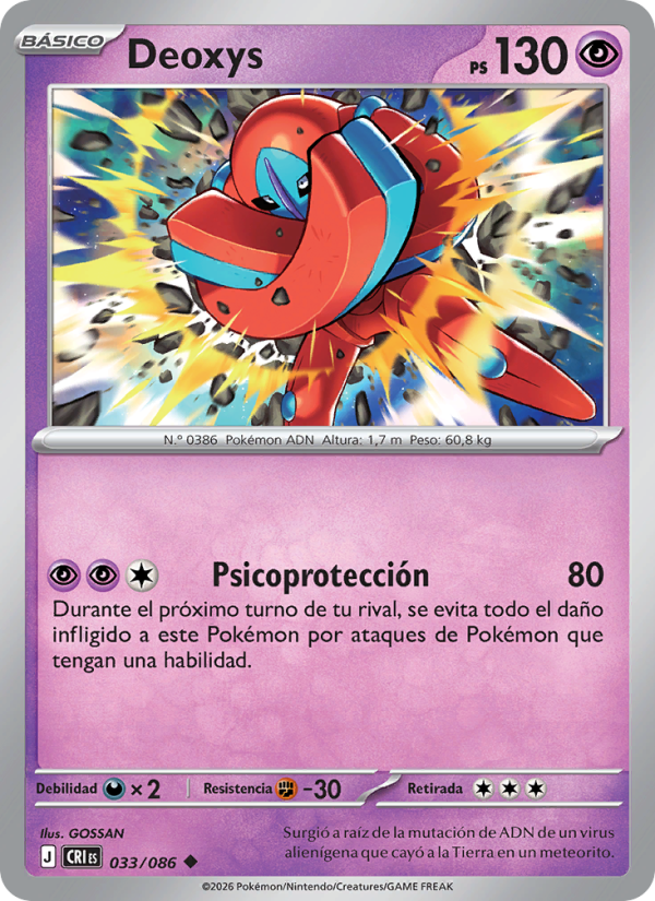 Deoxys 033 — Caos Creciente (Spanish Pokémon TCG card)