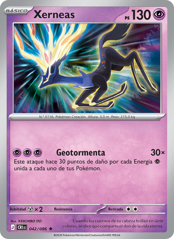 Xerneas 042 — Caos Creciente (Spanish Pokémon TCG card)