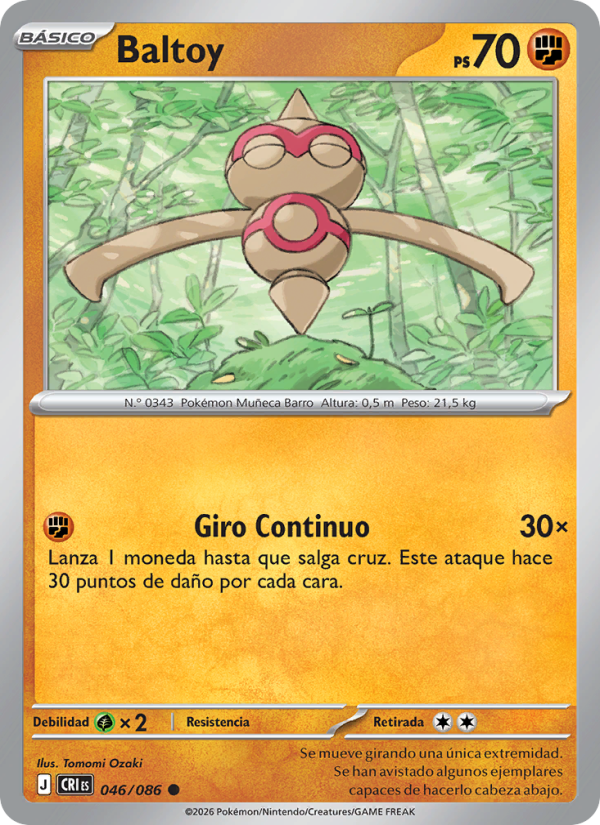 Baltoy 046 — Caos Creciente (Spanish Pokémon TCG card)