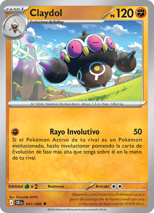 Claydol 047 — Caos Creciente (Spanish Pokémon TCG card)