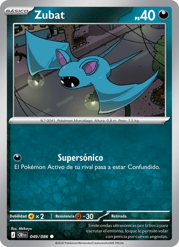 Zubat 049 — Caos Creciente (Spanish Pokémon TCG card)
