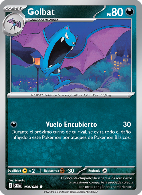 Golbat 050 — Caos Creciente (Spanish Pokémon TCG card)
