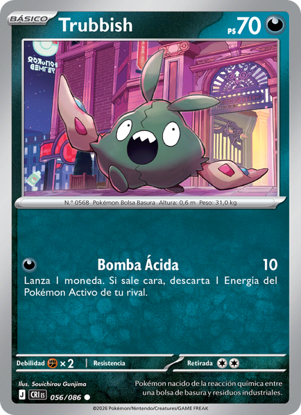 Trubbish 056 — Caos Creciente (Spanish Pokémon TCG card)