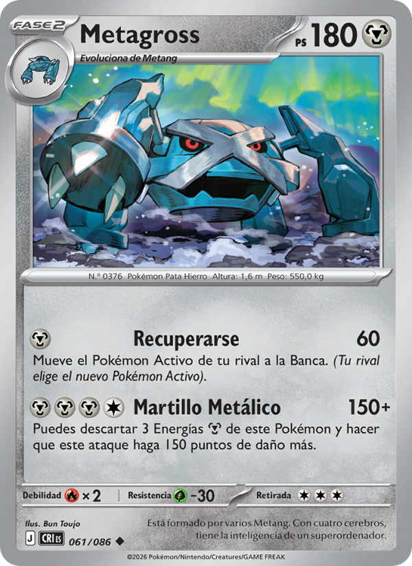 Metagross 061 — Caos Creciente (Spanish Pokémon TCG card)